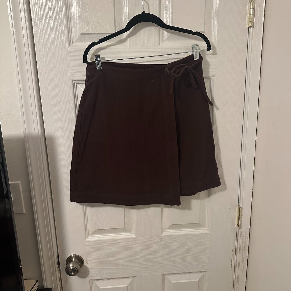 Madewell Moleskin Side-Tie Mini Skirt in Chocolate Size 8 - Picture 5 of 8
